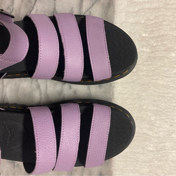 SOLD. Dr.Martens Blaire Pisa Leather Strap Sandal Chunky Sole Purple Lilac - Picture 8 of 14